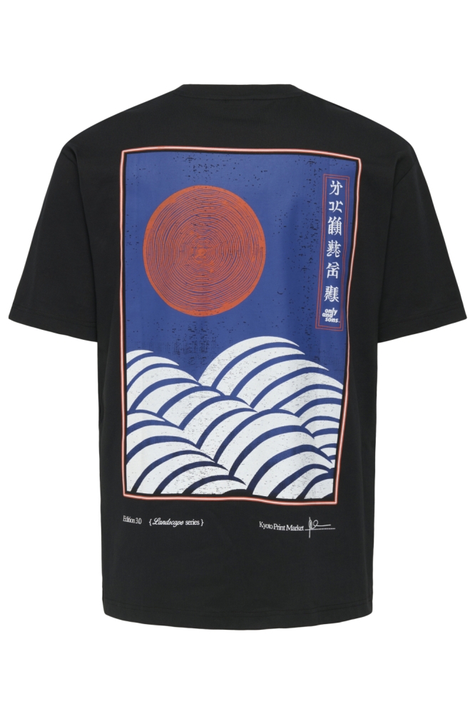 Only & Sons zwarte heren t-shirt | Achteraanzicht