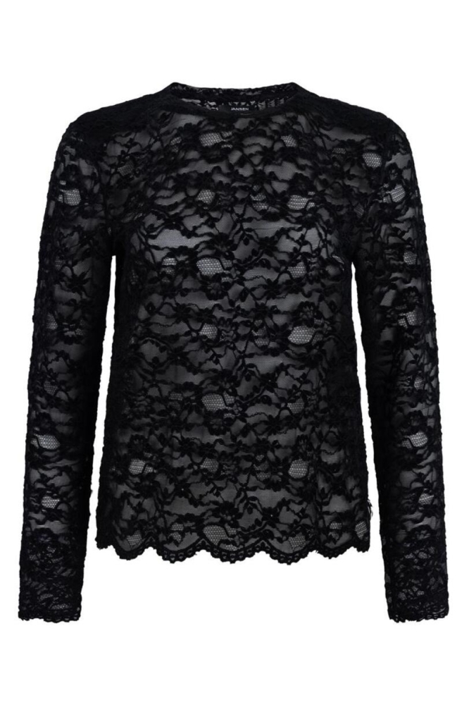 Juffrouw Jansen zwarte dames t-shirt | Vooraanzicht