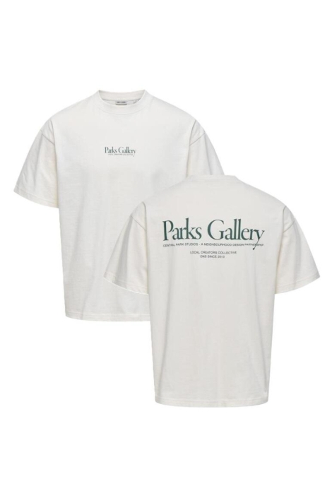 Only & Sons beige heren t-shirt | Vooraanzicht