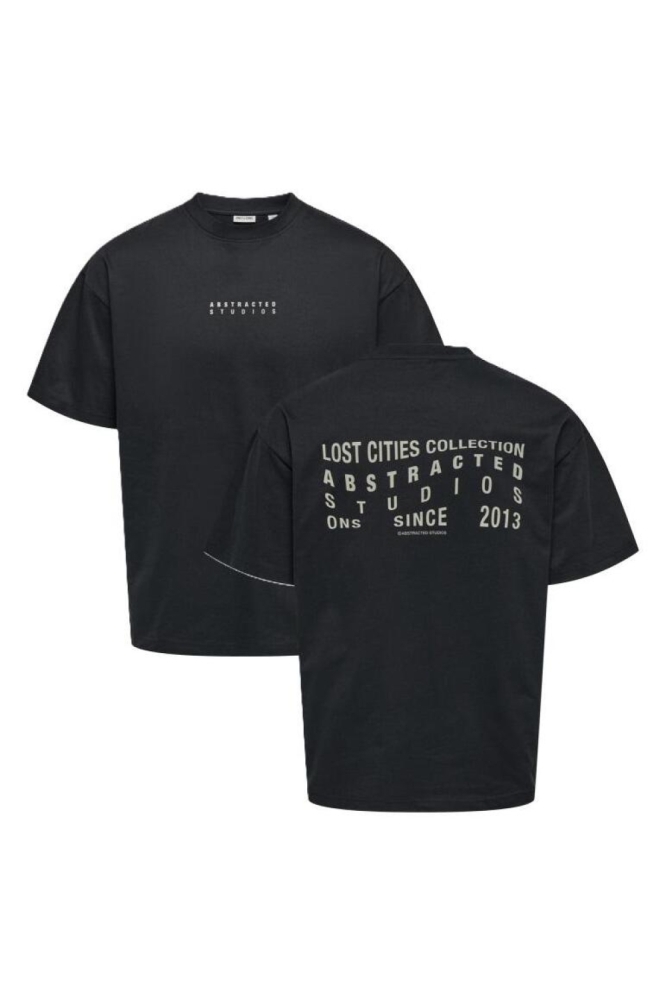 Only & Sons zwarte heren t-shirt | Vooraanzicht
