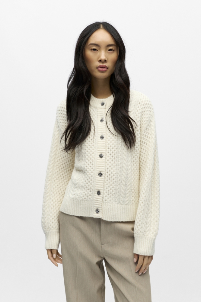 Object beige dames vest | Model vooraanzicht