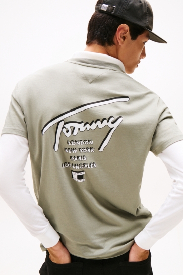 Tommy Jeans T-shirt TJM REG SIGN CITY TEE EXT DM0DM22120 M1L Utility Sage