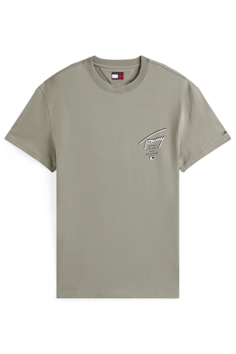 Tommy Jeans groene heren t-shirt | Vooraanzicht