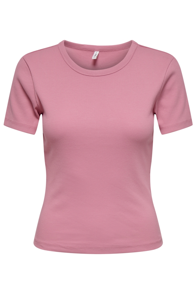 Only roze dames t-shirt | Vooraanzicht