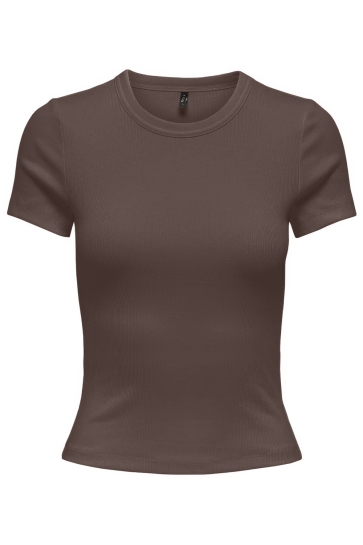 Only T-shirt ONLVAL LIFE S/S O-NECK TOP JRS 15369240 CHOCOLATE MARTINI