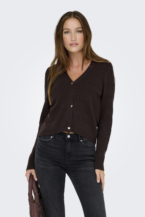 Only bruine dames vest | Model vooraanzicht