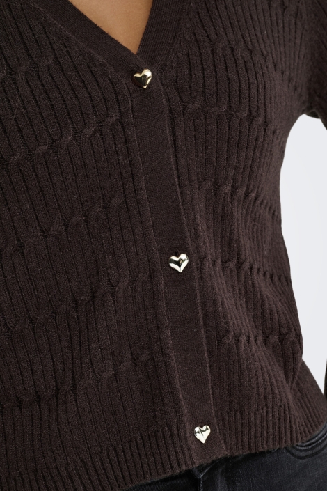 Only bruine dames vest | Kleurstaal