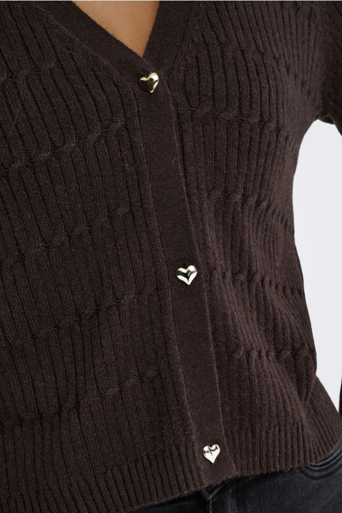 Only bruine dames vest | Kleurstaal