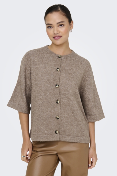 Only bruine dames vest | Model vooraanzicht