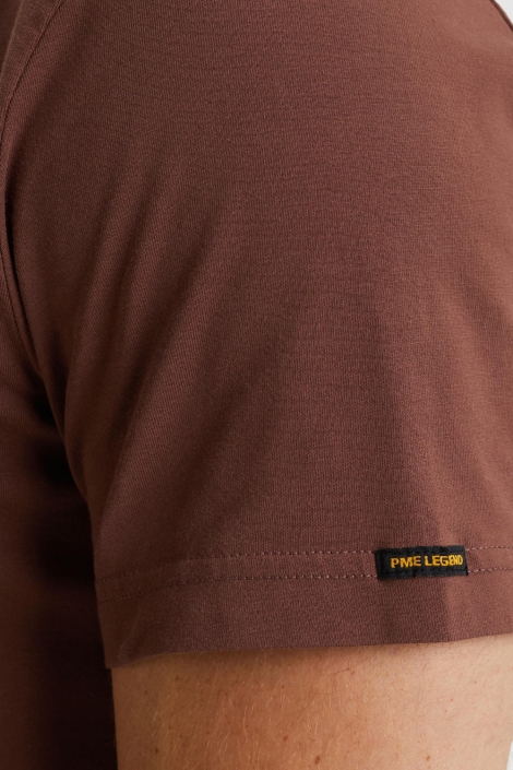 PME legend bruine heren t-shirt | Close up