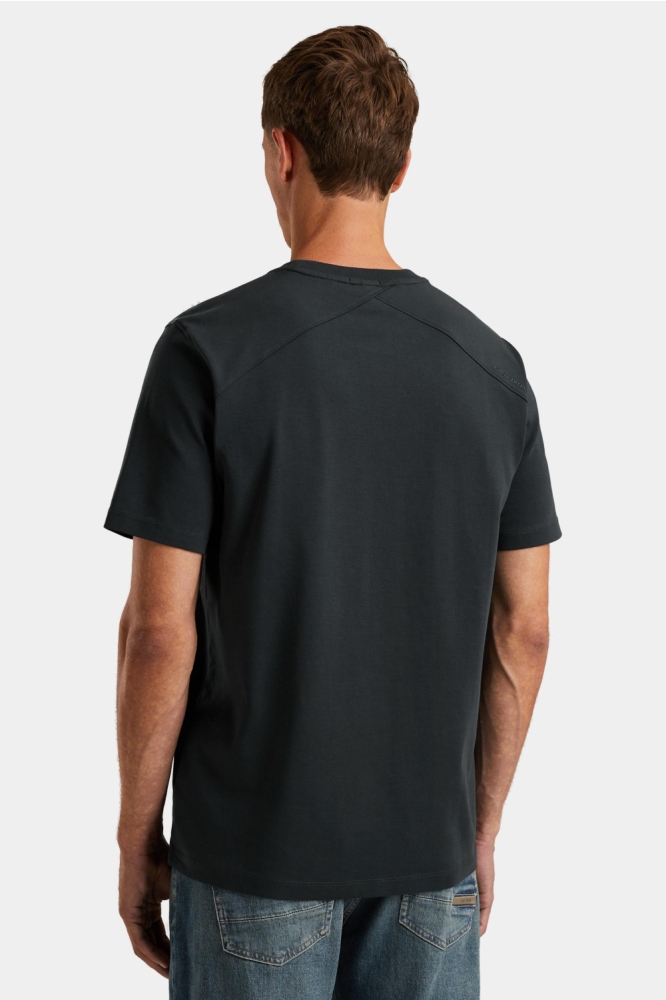 Cast Iron blauwe heren t-shirt | Achteraanzicht