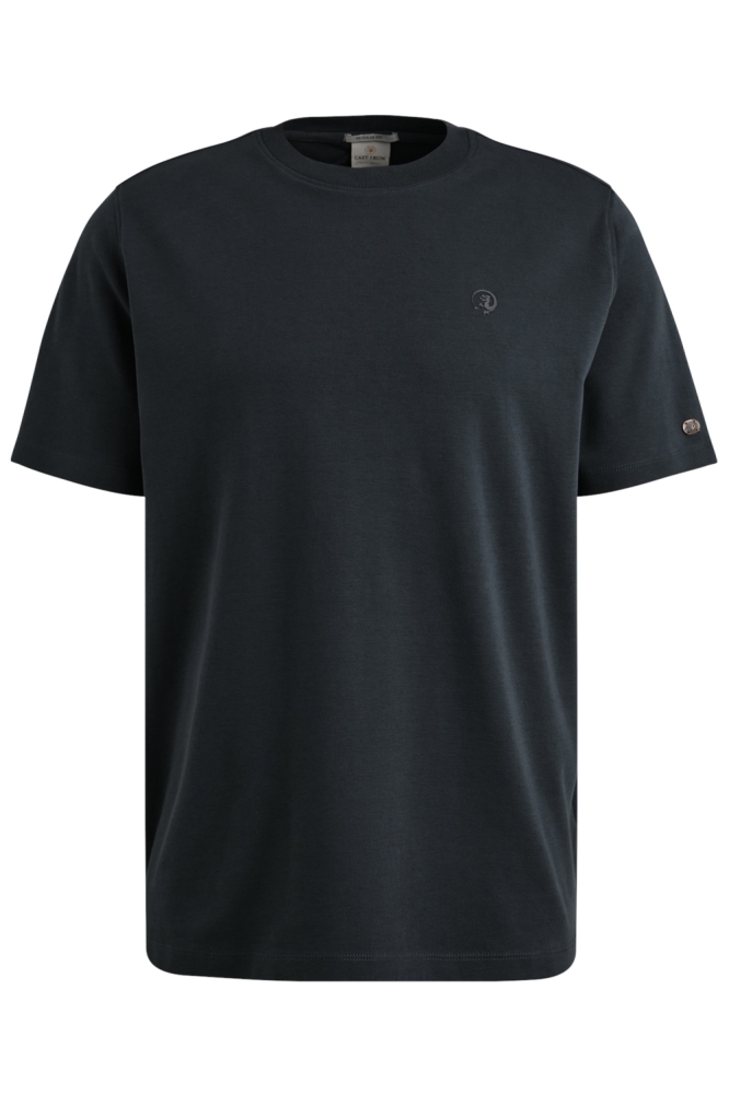 Cast Iron blauwe heren t-shirt | Vooraanzicht