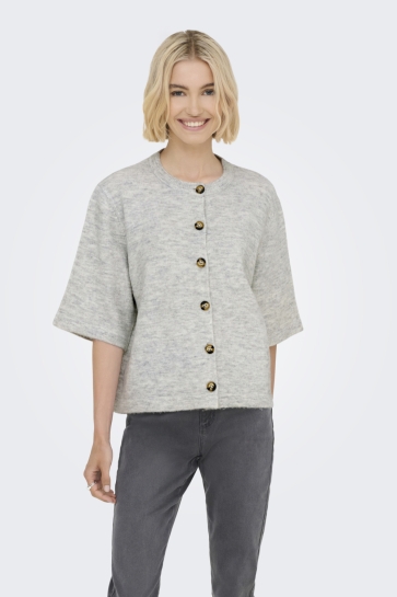 Only Vest ONLCAMILLA S/S CARDIGAN KNT NOOS 15348772 LIGHT GREY MELANGE