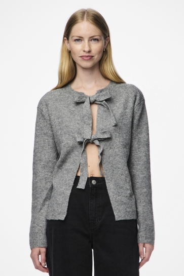 Pieces Vest PCSILLY LS REV TIE KNIT NOOS BC 17150235 Medium Grey Melange