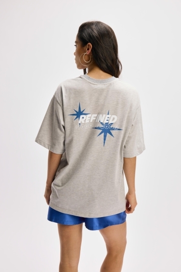 Refined Department T-shirt MAGGY OVERSIZED R2508713732 960 GREY MELANGE