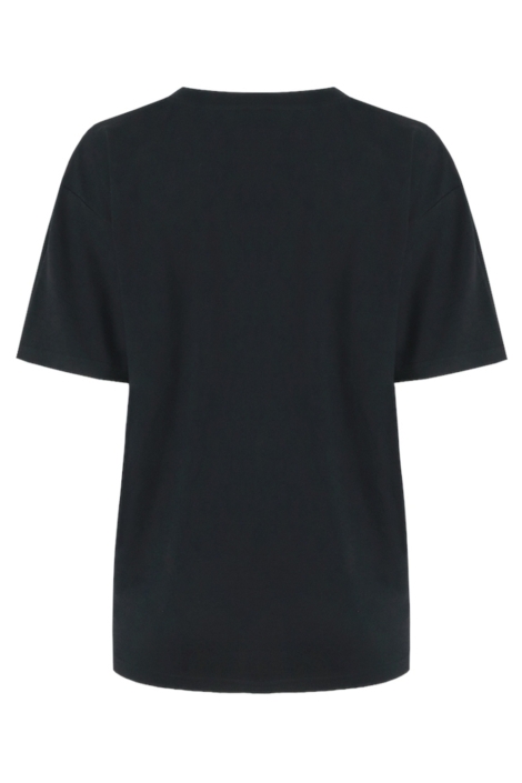 Fluresk zwarte dames t-shirt | Achteraanzicht