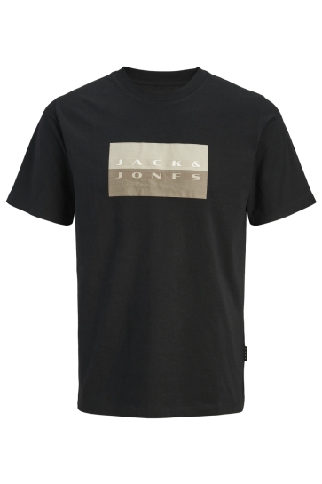 Jack & Jones JCOFUSION DOTS PRINT TEE SS CREW SN 12289863 BLACK