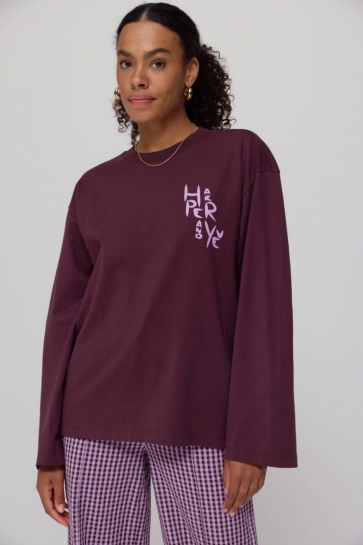 Harper & Yve T-shirt ELANA LS AW25Y500 1018 dark fudge
