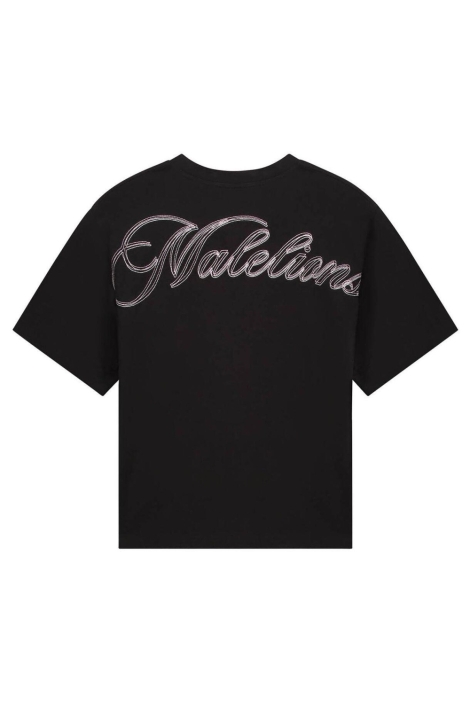 Malelions zwarte dames t-shirt | Achteraanzicht