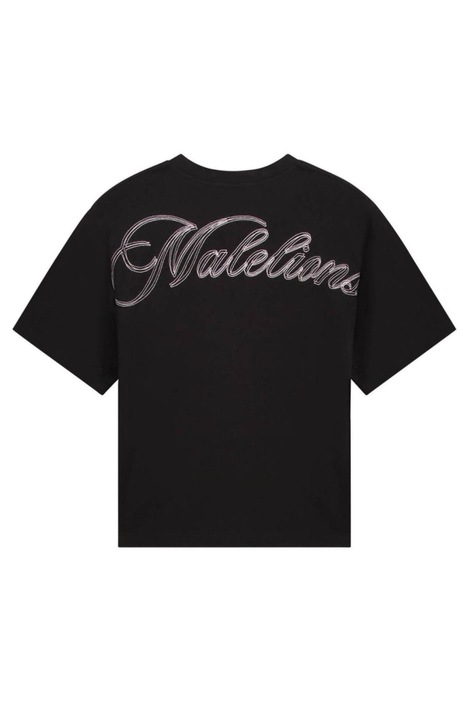 Malelions zwarte dames t-shirt | Achteraanzicht