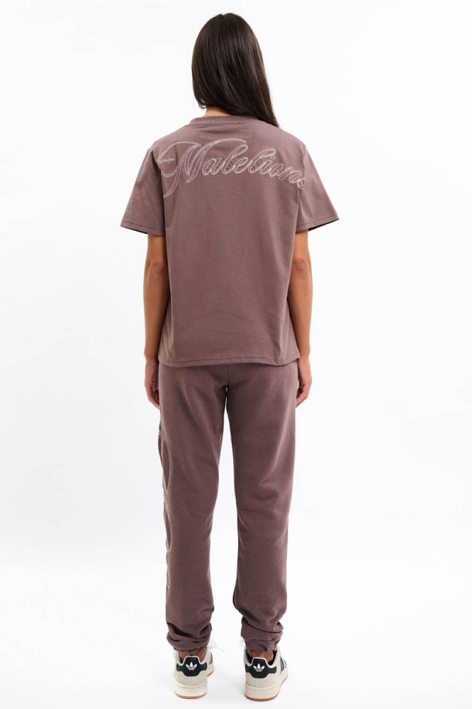 Malelions paarse dames t-shirt | Model achteraanzicht