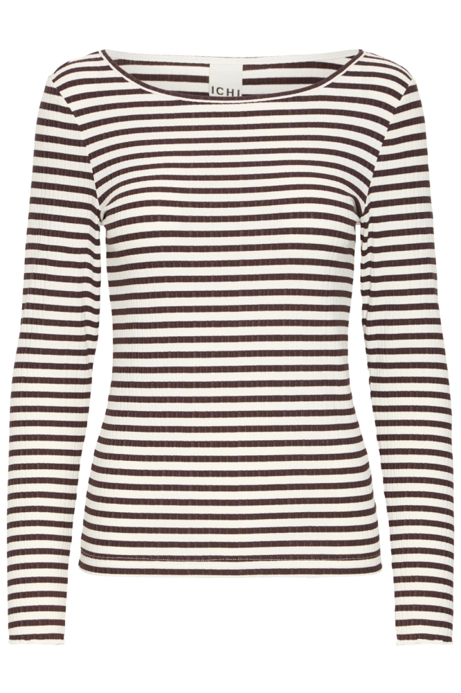 Ichi beige dames t-shirt | Vooraanzicht