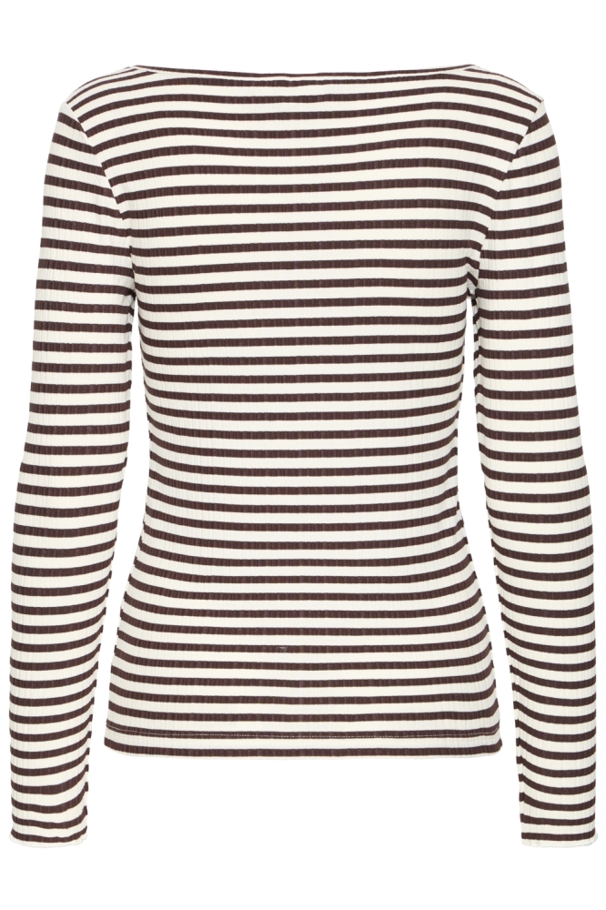 Ichi beige dames t-shirt | Achteraanzicht
