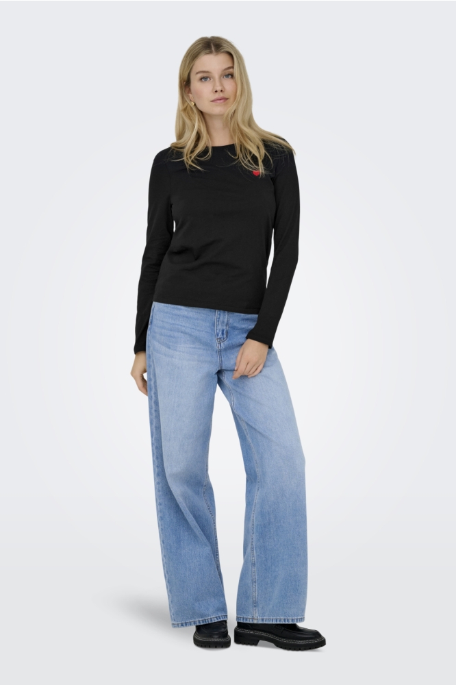 Jacqueline de Yong zwarte dames t-shirt | Model