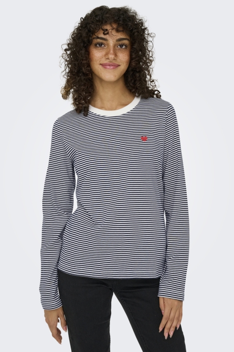 Jacqueline de Yong witte dames t-shirt | Model vooraanzicht
