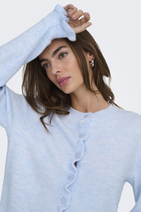 Jacqueline de Yong blauwe dames vest | Close up