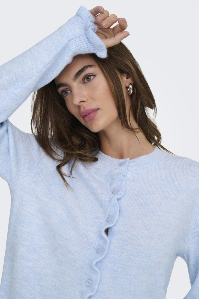 Jacqueline de Yong blauwe dames vest | Close up