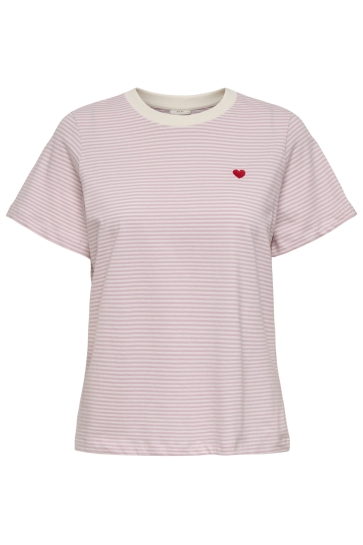 Jacqueline de Yong T-shirt JDYPISA S/S PRINT TOP JRS NOOS 15298612 Cloud Dancer/FRAGRANT LILAC