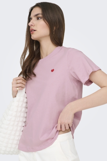 Jacqueline de Yong T-shirt JDYPISA S/S PRINT TOP JRS NOOS 15298612 FRAGNANT LILAC/BITTERSWEET HEART