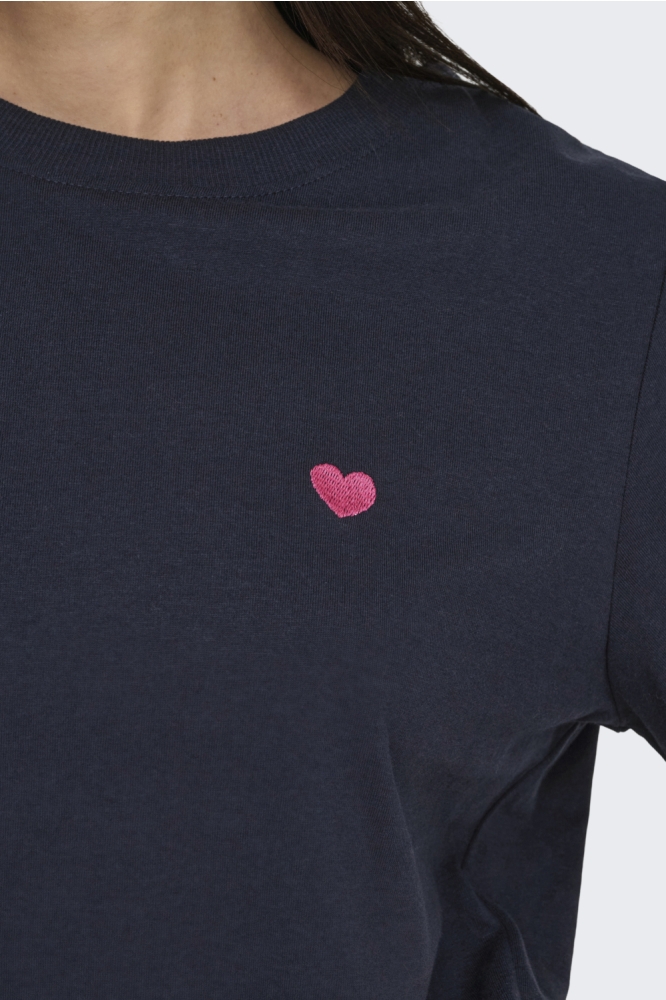 Jacqueline de Yong blauwe dames t-shirt | Kleurstaal