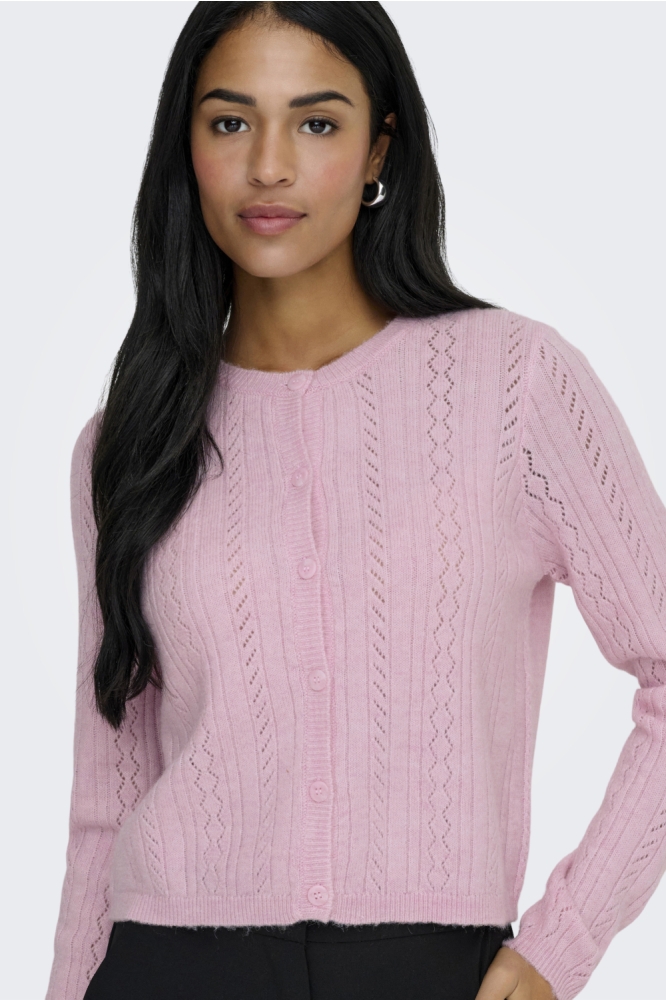 Jacqueline de Yong roze dames vest | Model vooraanzicht