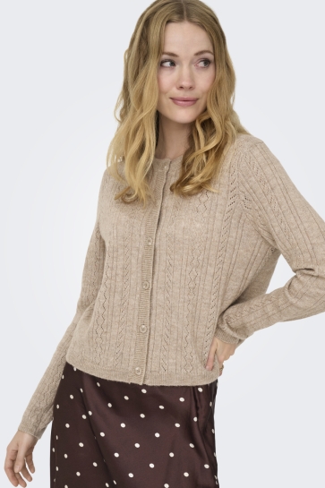 Jacqueline de Yong Vest JDYAPRIL LIFE L/S O-NECK CARDIGAN K 15363301 Silver Mink/MELANGE