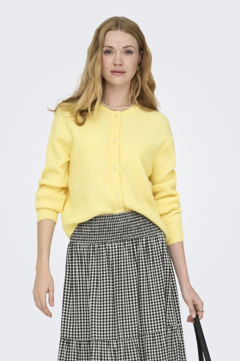 Jacqueline de Yong gele dames vest | Model vooraanzicht