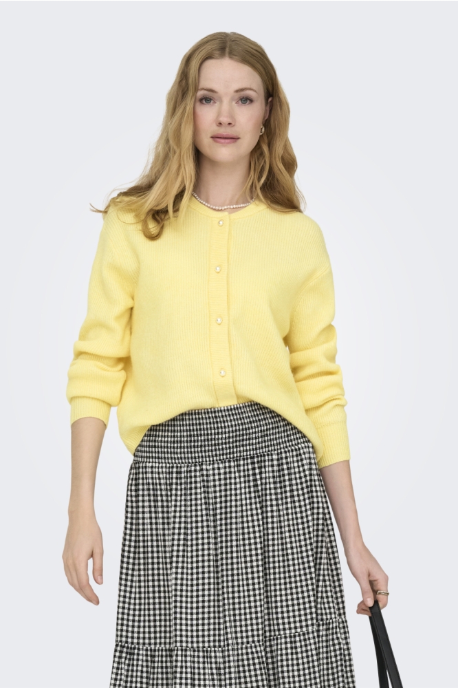 Jacqueline de Yong gele dames vest | Model vooraanzicht