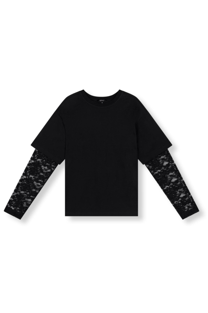 Refined Department zwarte dames t-shirt | Vooraanzicht