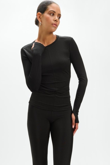 Refined Department T-shirt THUMBHOLE LONGSLEEVE PENNY R2509859786 BLACK