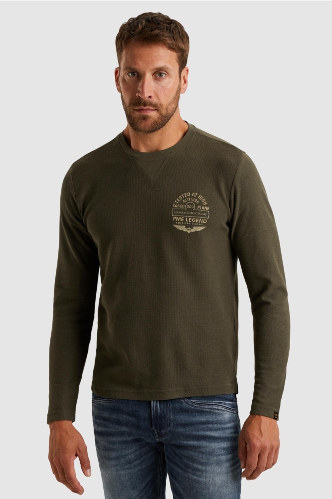PME legend groene heren t-shirt | Model vooraanzicht
