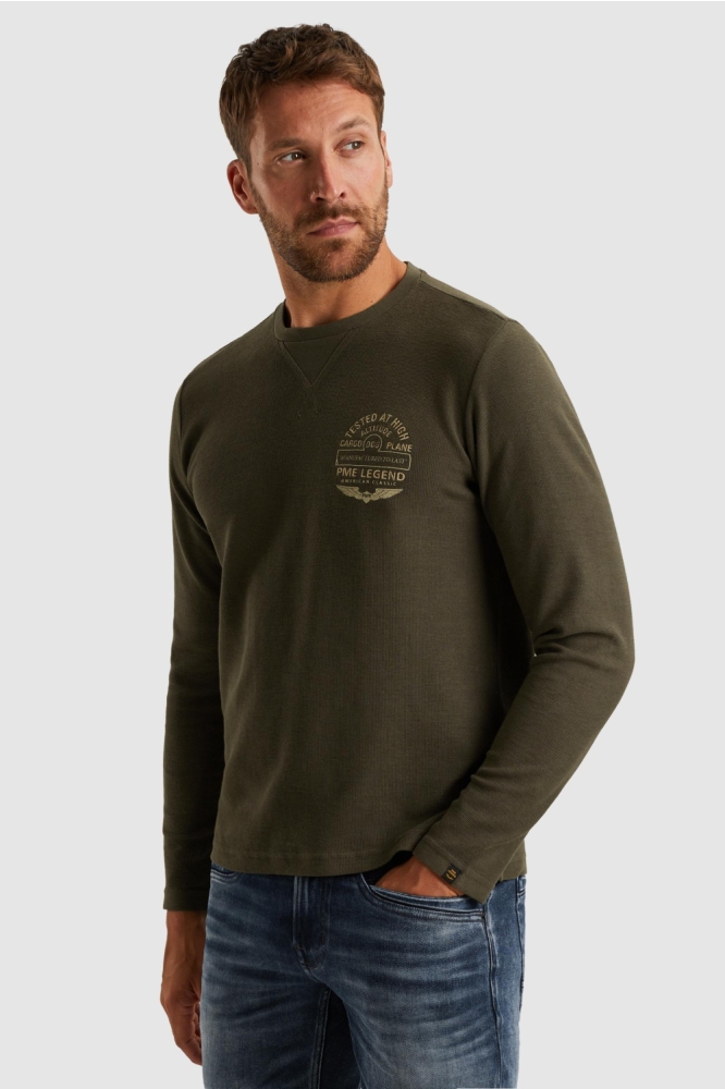 PME legend groene heren t-shirt | Model achteraanzicht