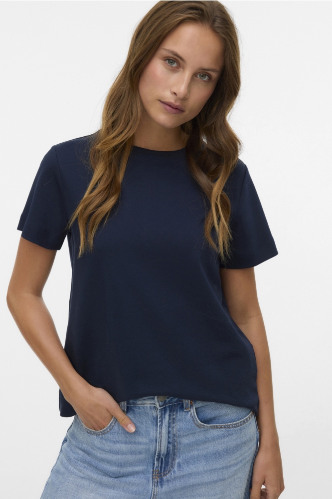 Vero Moda blauwe dames t-shirt | Model