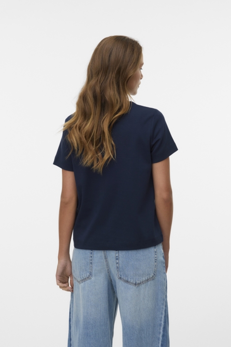 Vero Moda blauwe dames t-shirt | Model achteraanzicht