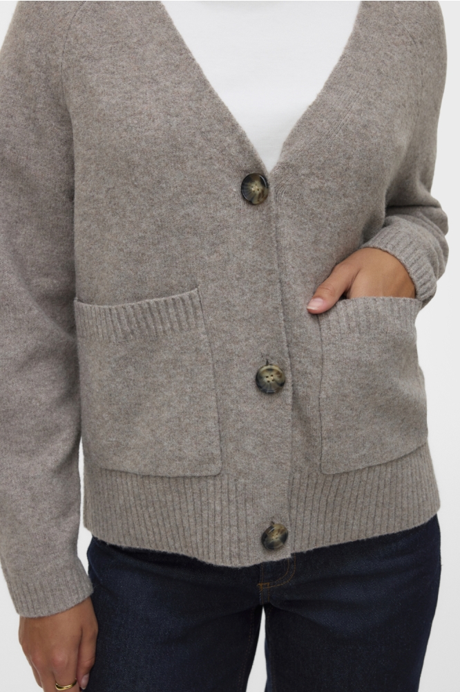Vero Moda taupe dames vest | Model vooraanzicht