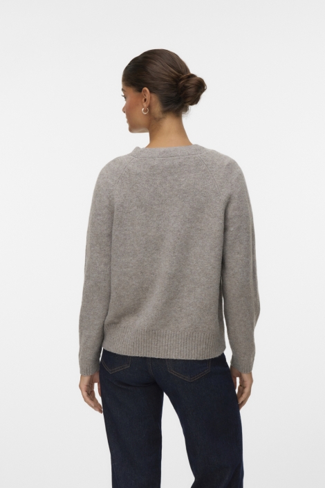 Vero Moda taupe dames vest | Model achteraanzicht