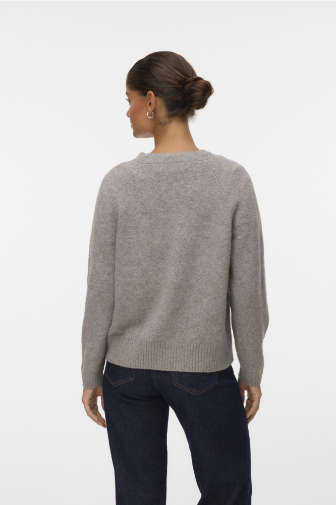 Vero Moda taupe dames vest | Model achteraanzicht