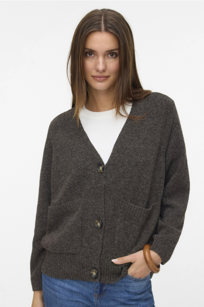 Vero Moda bruine dames vest | Model vooraanzicht