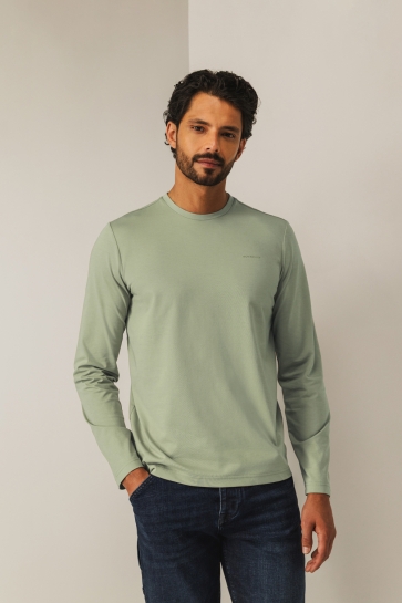 State of Art T SHIRT MET LANGE MOUWEN 311 25377 3800 OLIJF GROEN UNI