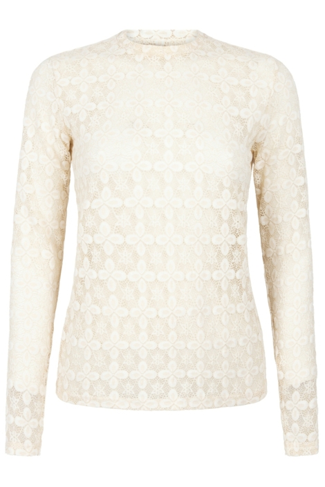 Aaiko ecru dames t-shirt | Vooraanzicht